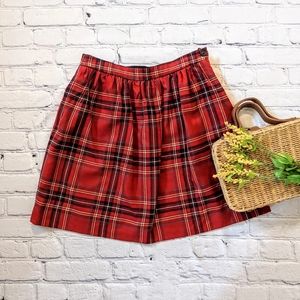 Brooks Brothers wool tartan plaid above knee skirt